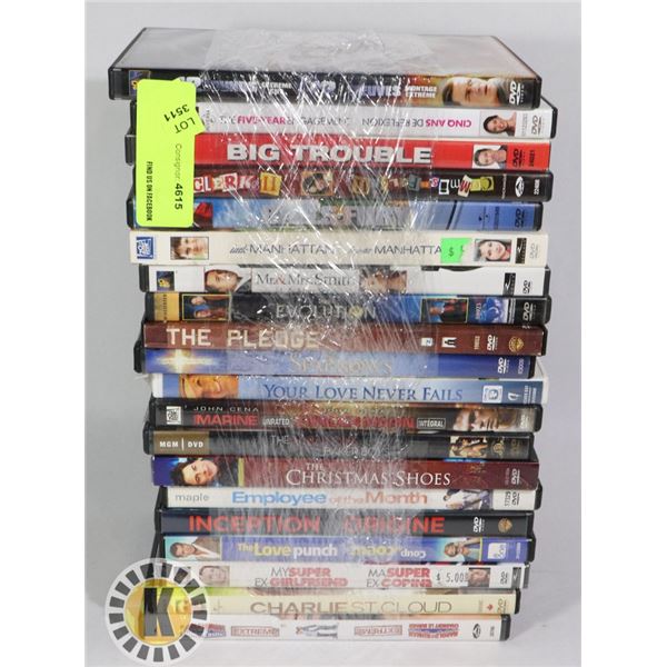 BUNDLE OF 20 ASSORTED DVD MOVIES