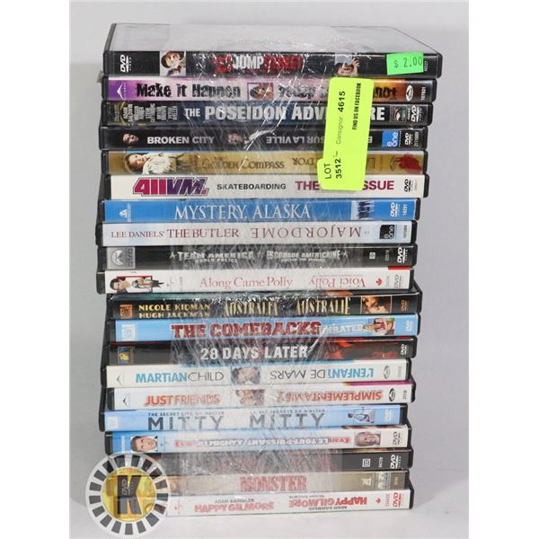 BUNDLE OF 20 ASSORTED DVD MOVIES