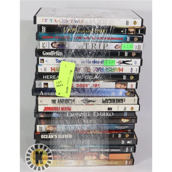 BUNDLE OF 20 ASSORTED DVD MOVIES