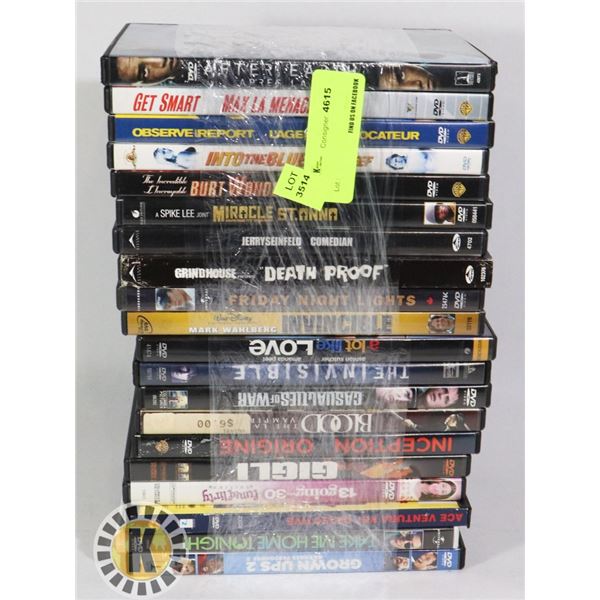 BUNDLE OF 20 ASSORTED DVD MOVIES