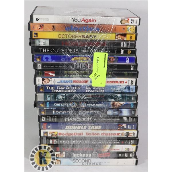 BUNDLE OF 20 ASSORTED DVD MOVIES