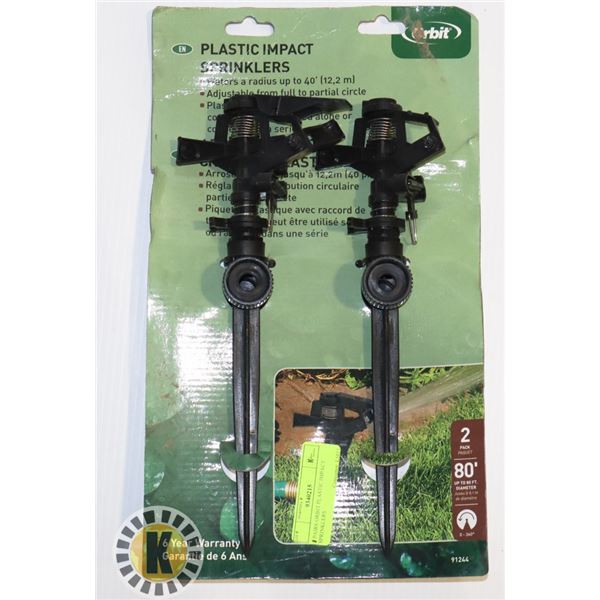 TWO ORBIT PLASTIC IMPACT SPRINKLERS