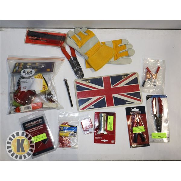 ESTATE BOX OF AUTO ACCESSORIES AND TOOLS