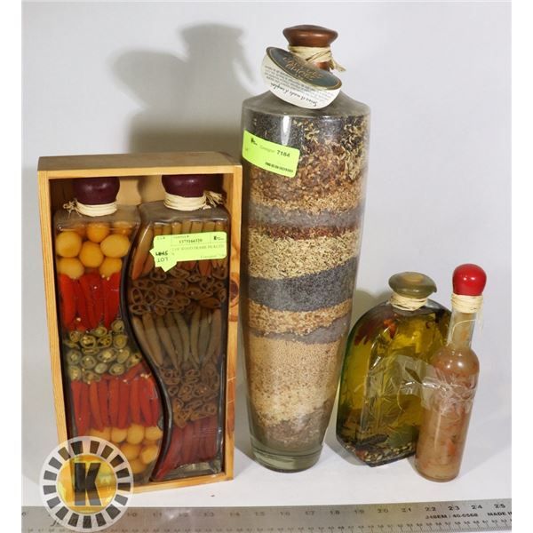 LARGE BUNDLE OF DECORATIVE PICKLED ITEM JARS