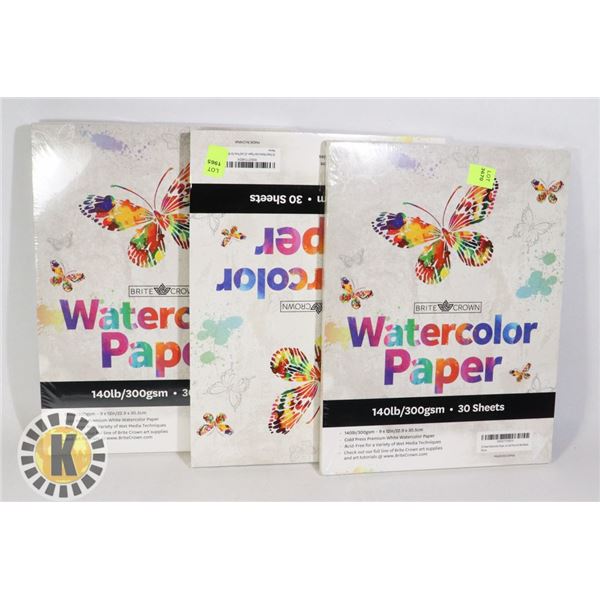 THREE WATERCOLOR PAPER BOOKS