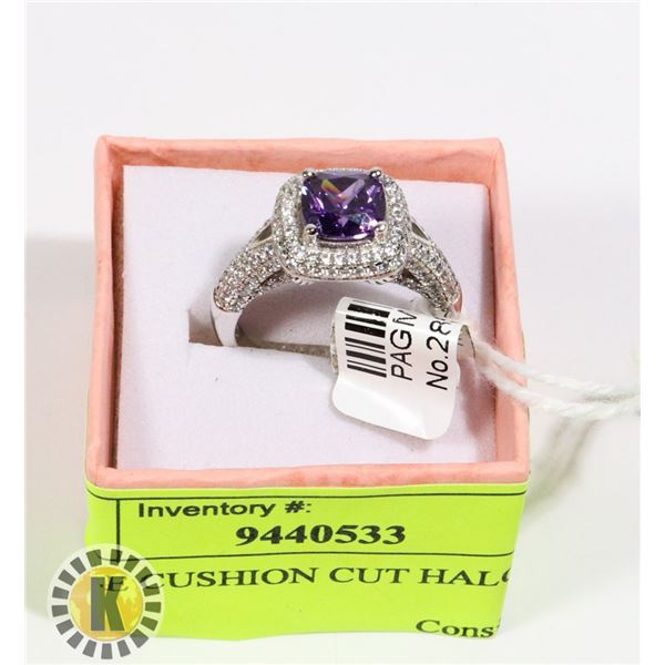 PURPLE CUSHION CUT HALO RING (29)