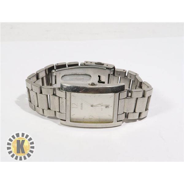 945-135 SILVER TONE GUESS METAL BAND MISSING POST WATCH