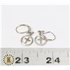 Image 1 : 955-100 SILVER TONE EARRINGS ROUND W/ CROSSES EARRINGS
