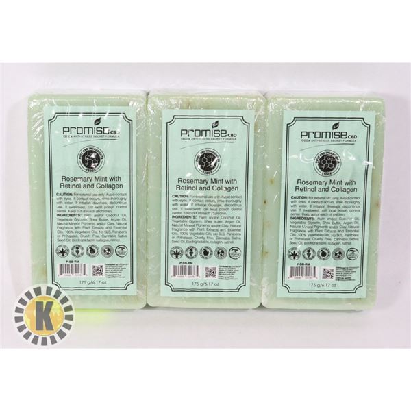 3 BARS OF PROMISE CBD ROSEMARY MINT WITH