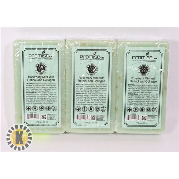 3 BARS OF PROMISE CBD ROSEMARY MINT WITH