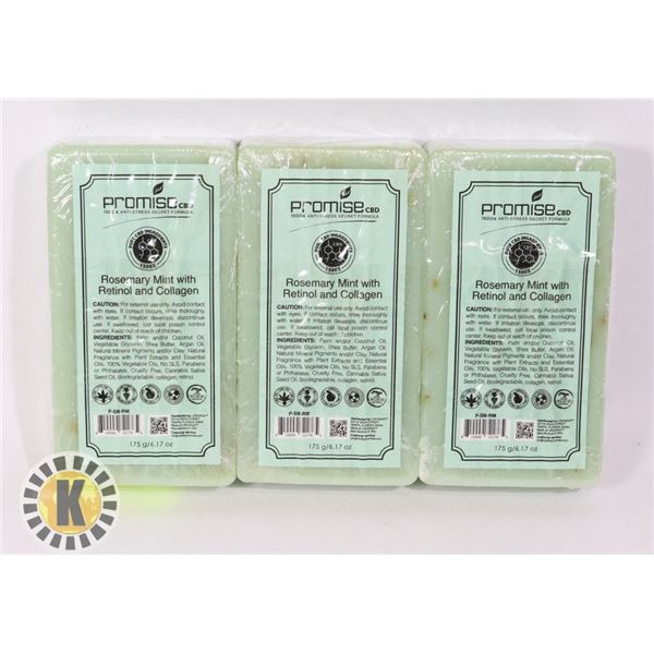 3 BARS OF PROMISE CBD ROSEMARY MINT WITH