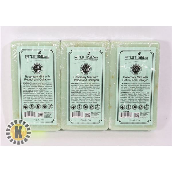 3 BARS OF PROMISE CBD ROSEMARY MINT WITH