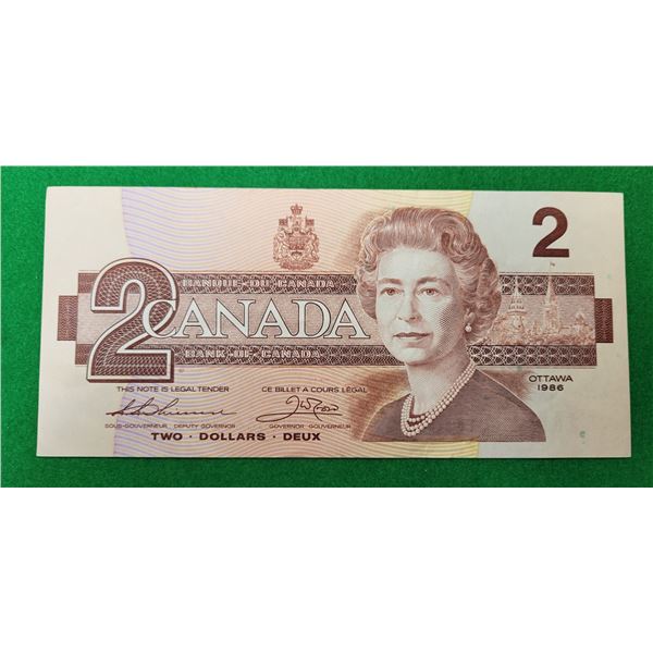 3)  CANADIAN $2.00 BILL FROM 1986.