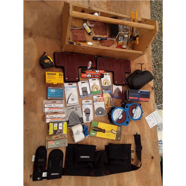 646 --  Wood Tool Caddy Full Of Hardware and Accessories
