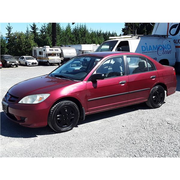 C5 --  2005 HONDA CIVIC DX VP  , Purple , 238567  KM's
