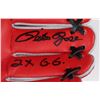 Image 2 : Pete Rose Signed Mini Reds Logo Glove With Display Stand Inscribed "2x G.G." (PSA COA)