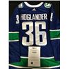 Image 1 : NILS HOGLANDER SIGNED CANUCKS BLUE PRO JERSEY (FRAMEWORTH COA)