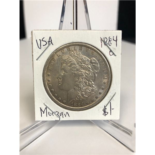 1884 USA MORGAN SILVER DOLLAR (NEW ORLEANS MINTED)