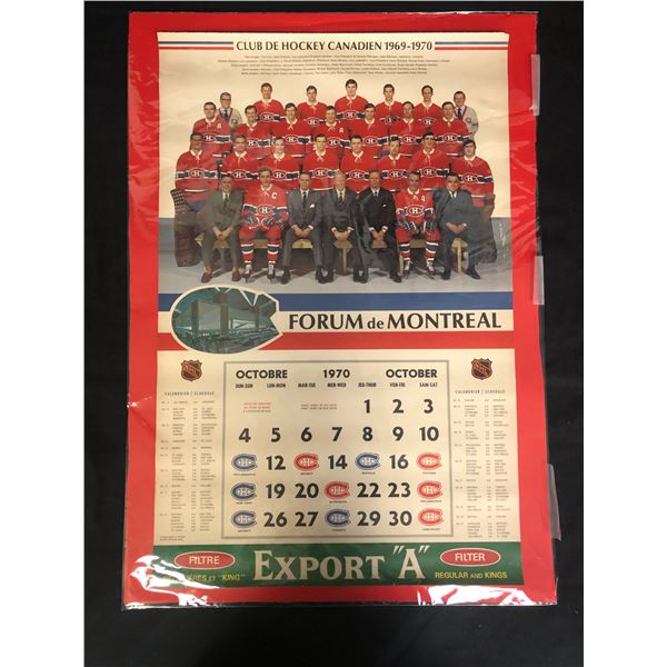 VINTAGE 1970 MONTREAL FORUM CALENDAR