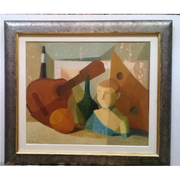 VTG American artist James Brooks / Oil canvas painting