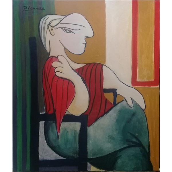 ANTIQUE PAINTING EUROPEAN MASTER "Pablo Picasso" - Oil on Canvas