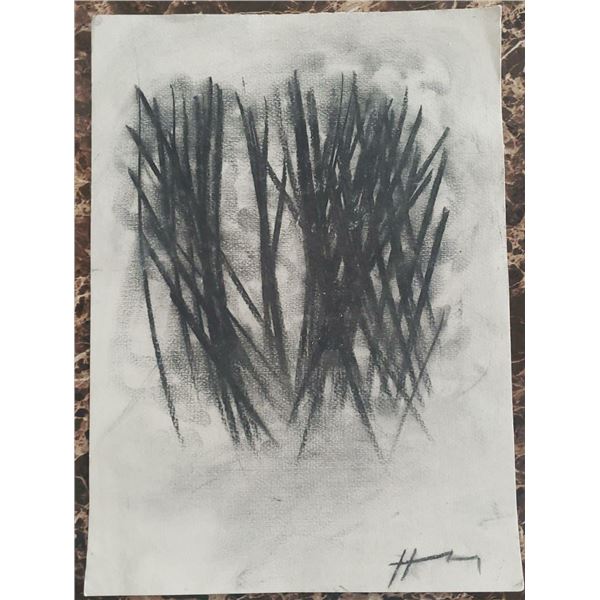 Hans Hartung - Cardboard painting , Very rare (Unique Piece)