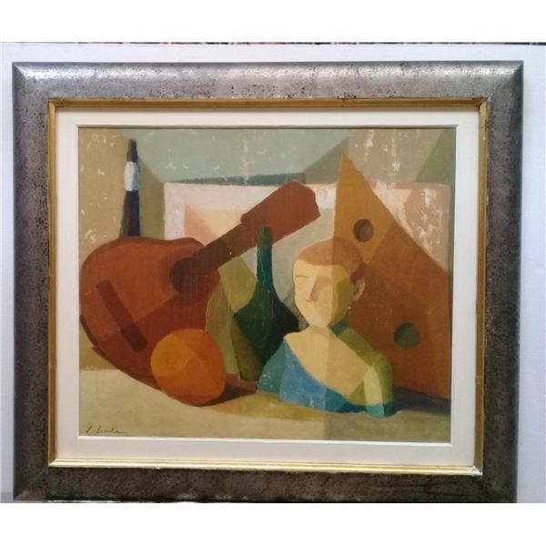 VTG American artist James Brooks / Oil canvas painting