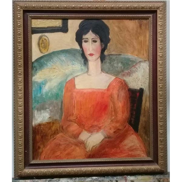 Manner of Amedeo Modigliani - Antique Oil Canvas Painting. Russian Provenance