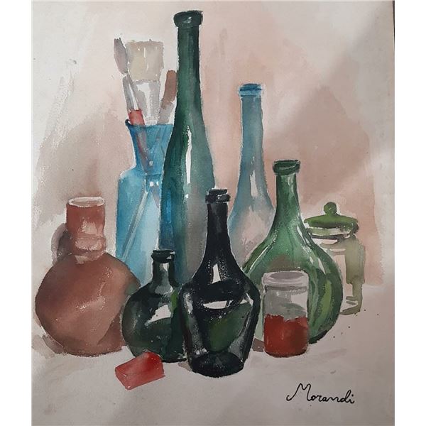 Antique Cardboard Painting , Attrib to Giorgio Morandi (Europa, Italian)