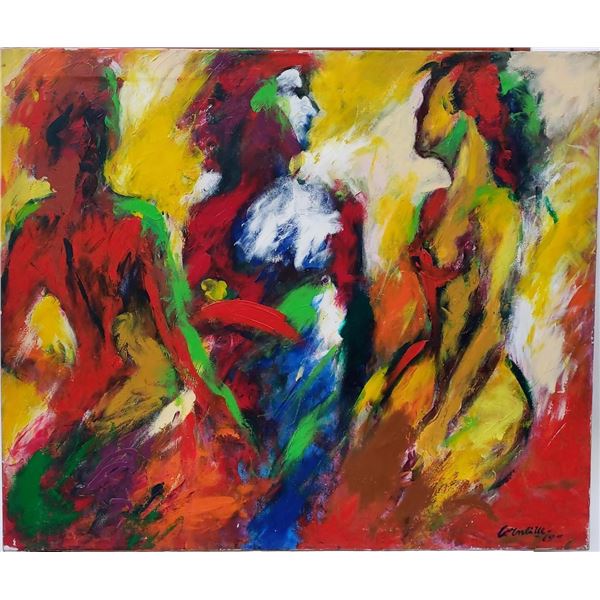 Contemporary Art Antique - Oil canvas painting / Signed: CORNEILLE