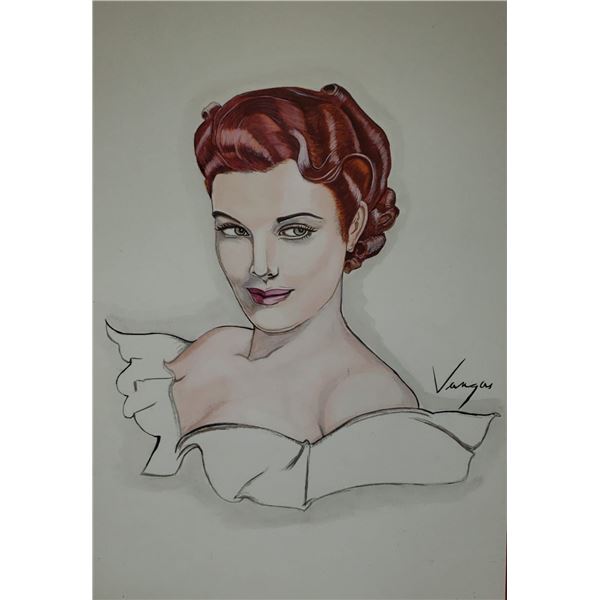 Alberto Vargas - Watercolor on paper / portrait / Very Nice Art , Style Of