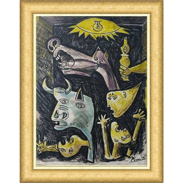 Pablo Picasso, Spanish Artist " Engraving on Cardboard / Hand Signed"