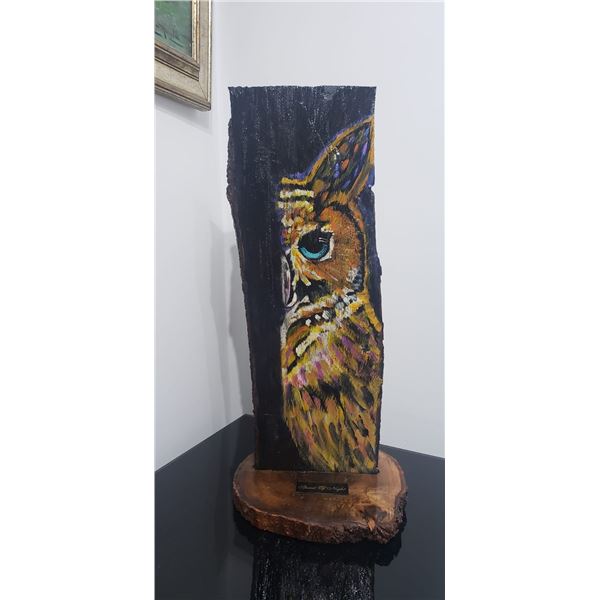 Contemporary Art Sculpture painting on Wood "Spirit Of Night" - Amazing