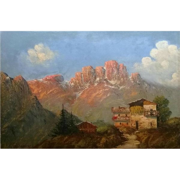 Américan Painter: Edgar Payne (1883-1947) Landscape Oil Canvas & Signed