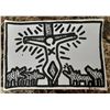 Image 1 : Américan Pop Art: KEITH HARING - Signed Oil Painting Cardboard / reverse Stamp