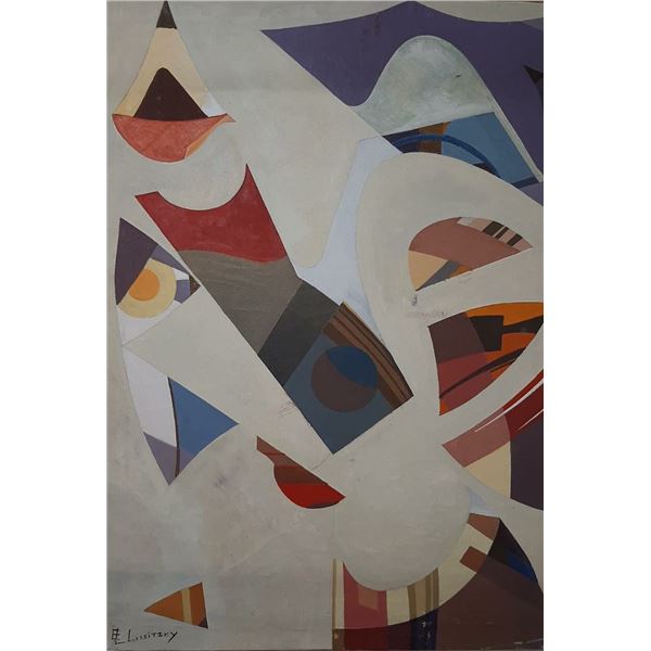 "El Lissitsky" Oil canvas painting - Manner Of - Russian Art