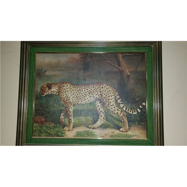 Diez Gallo / Cheeta Oil canvas painting / realist scene