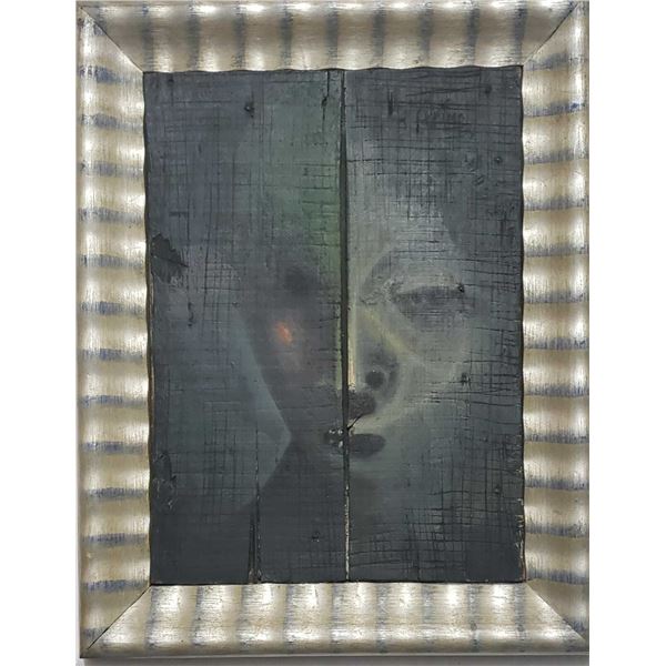 Antique RARE Portrait Painting By Quino - wood