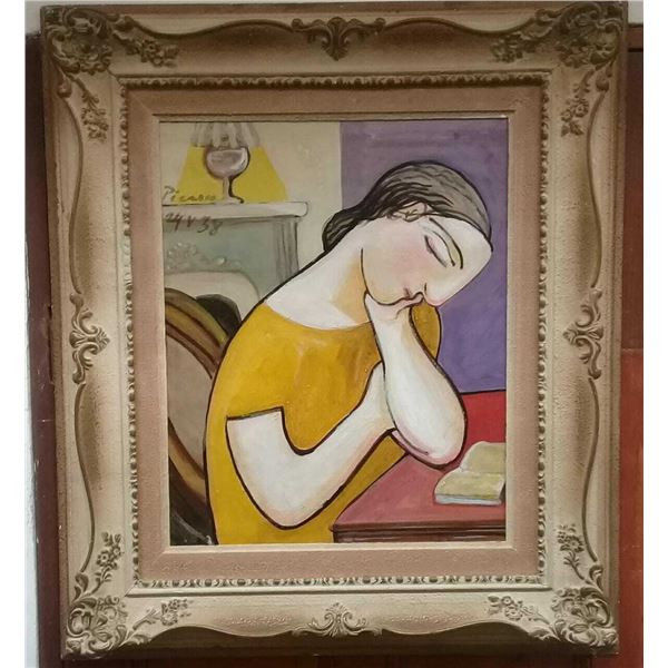 Pablo Picasso (1881 - 1973) Spanish Portrait - Framed & Signed / Amazing Piece