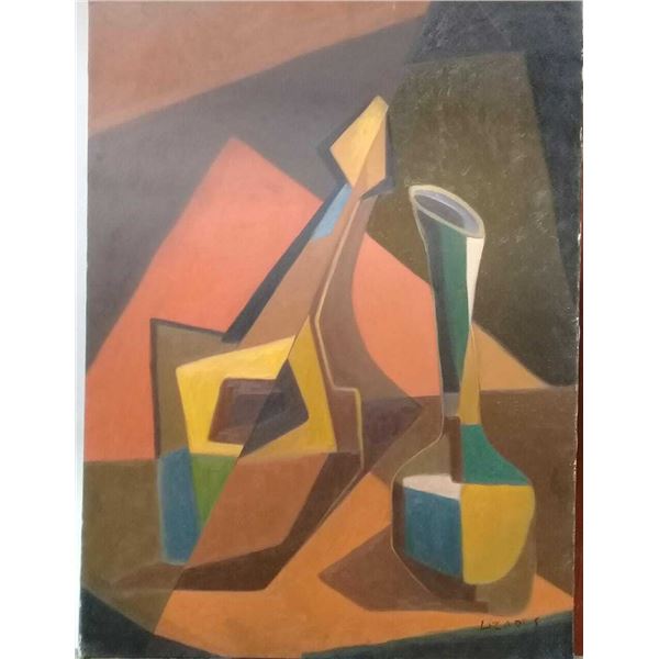 Original Cubist Painter "Luis Lizares" Oil canvas painting / Cataloged Artwork