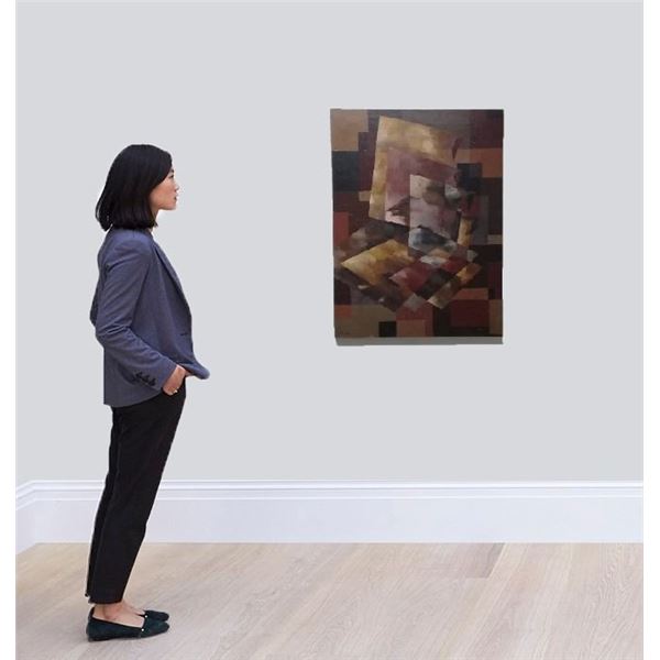 Investment - Master Antique VTG Cubist Artist - Oil Canvas painting / Signed