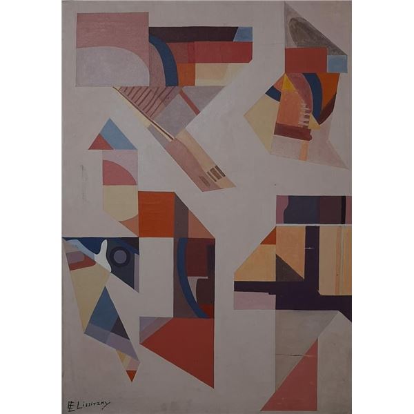 Manner of "El Lissitsky" Oil Canvas Painting / Investment - RARE / Signed