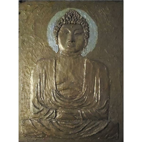 Amazing Orientalism Buddha Artwork Painting 1920s / Rare Piece / Antique