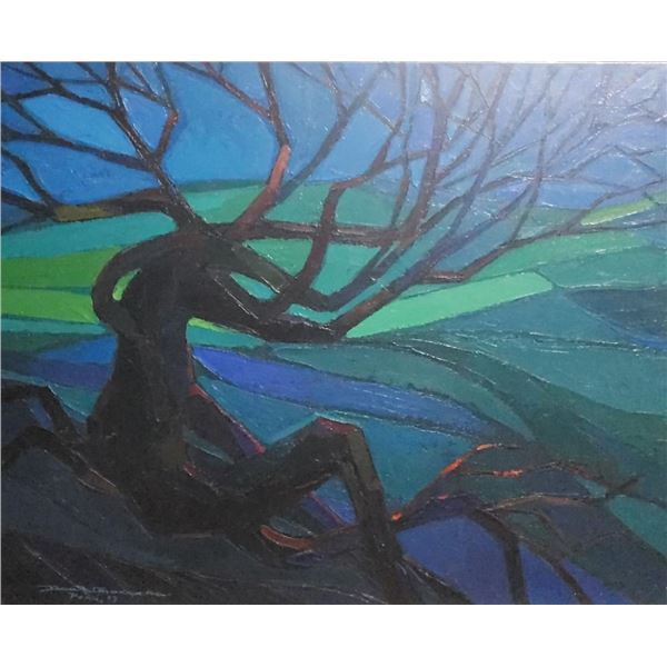 Contemporary Master Peruvian Artist Desert: Dante Guevara - Oil canvas painting