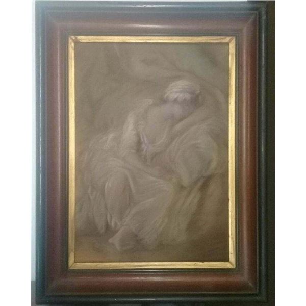 TWO Antiques Pastels 1890 Signed - "Edgar Degas" / Original Art / Framed