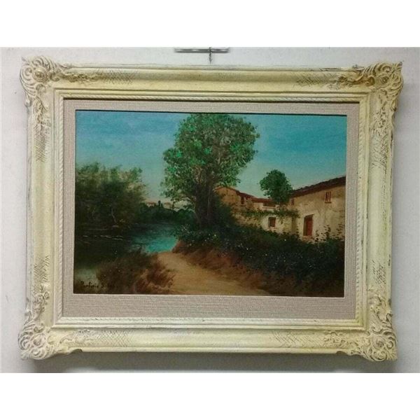 PORFIRIO SALINAS (1910 - 1973) - Oil Canvas Painting LANDSCAPE / Signed
