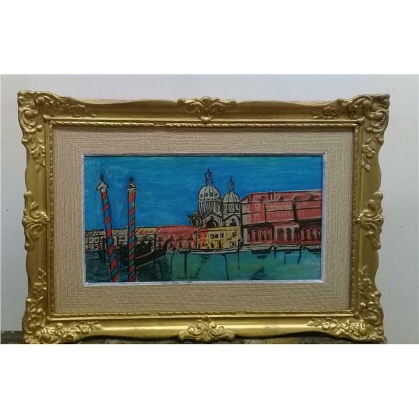 European Master "Raoul Dufy"/ Landscape - Antique Oil Canvas painting - Signed