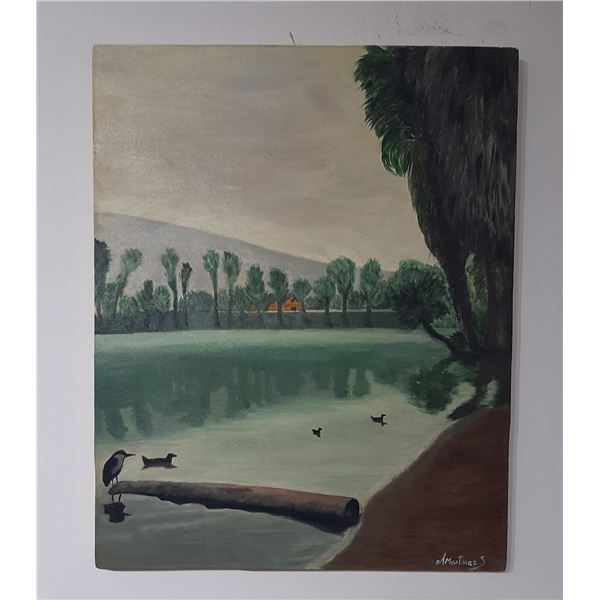 Latinamerican Master / A. Martinez - Landscape /Oil Canvas Painting
