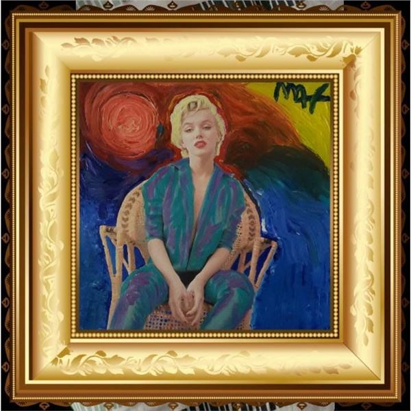 American Pop Master - PETER MAX- "Marilyn Monroe" / Acrylic painted Cardboard