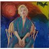 Image 2 : American Pop Master - PETER MAX- "Marilyn Monroe" / Acrylic painted Cardboard
